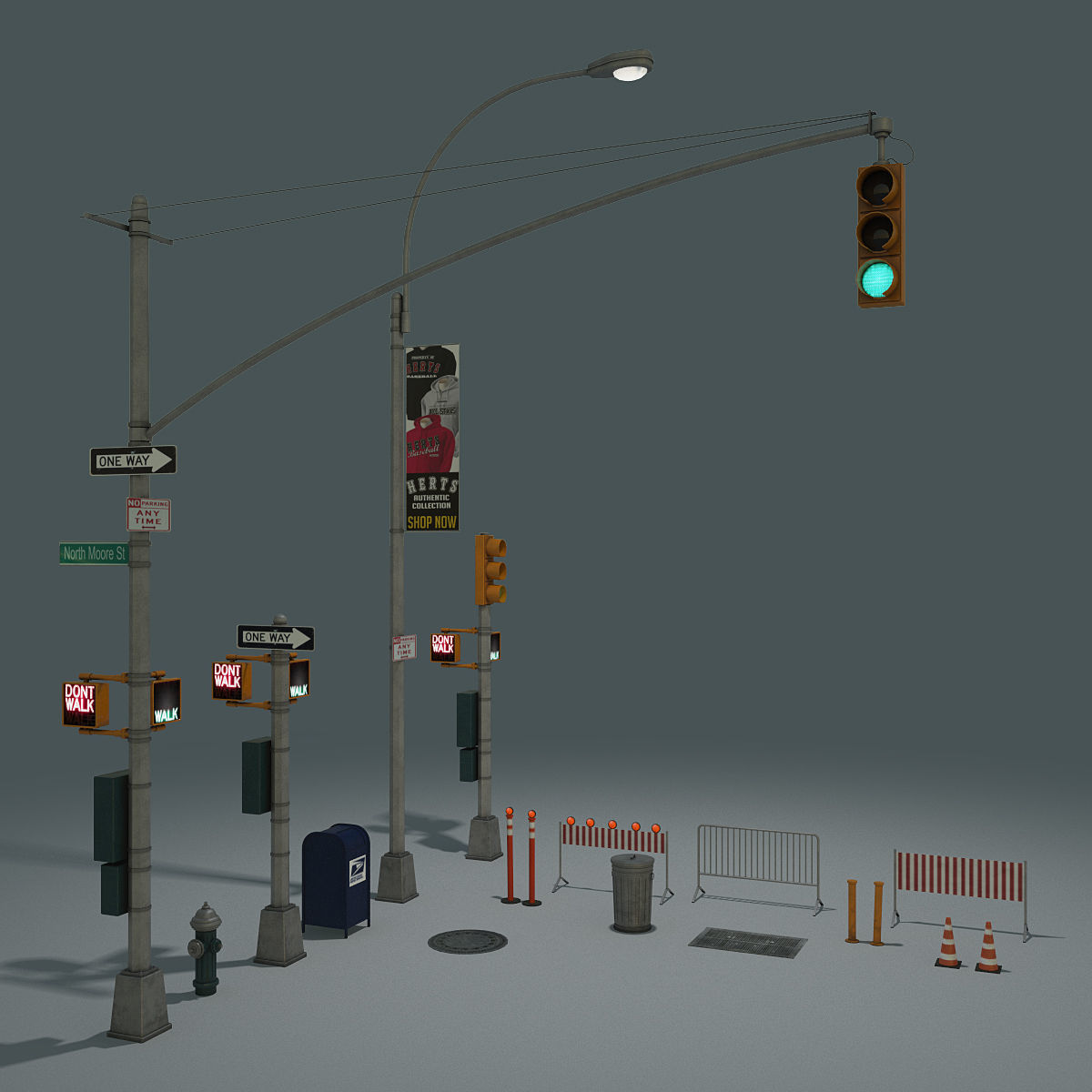 NYC Street Elements 3D model_1