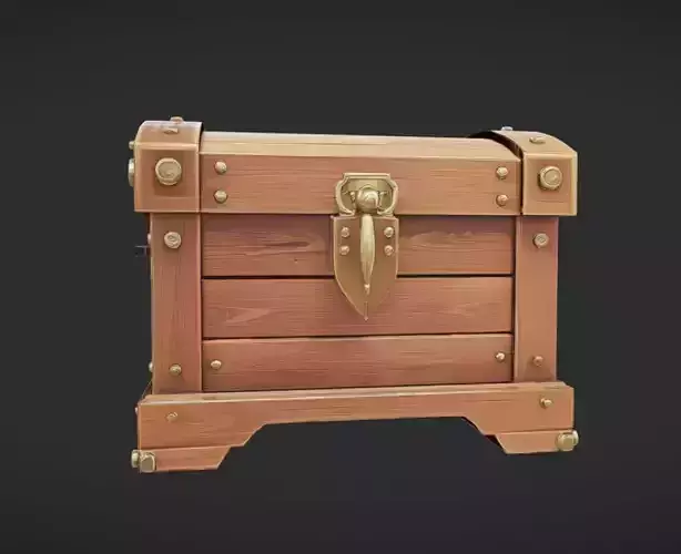 wooden treasure chest with latch