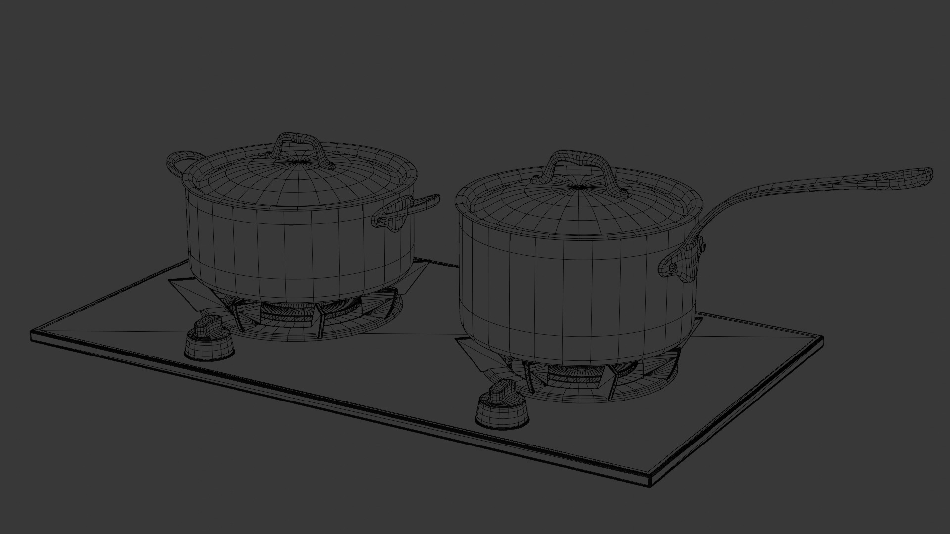 Realistic Stainless Steel Cookware Set - 3D Model 3D model_5