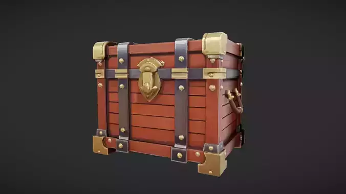 Antique wooden treasure chest 2