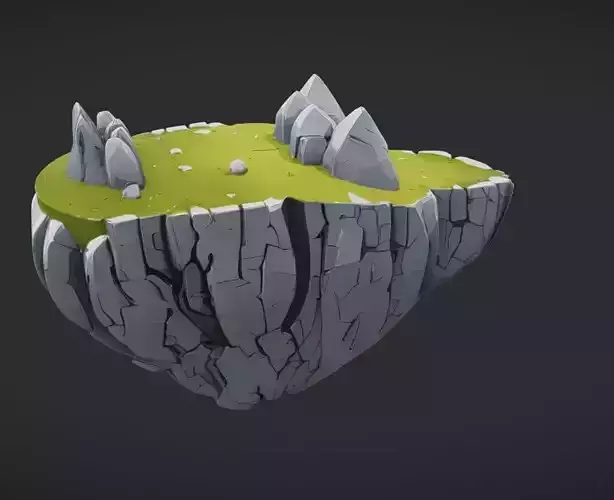 A floating rocky terrain