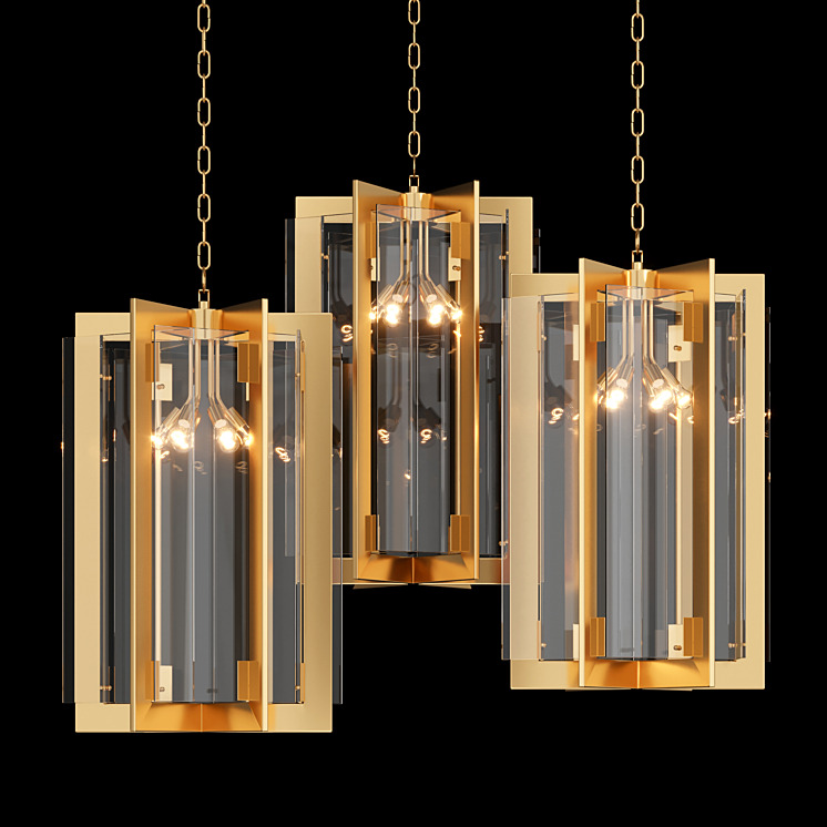 lugano chandelier Low-poly 3D model_1