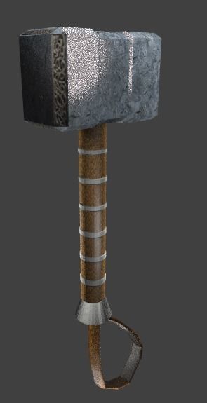 Mjolnir thor hammer Free low-poly 3D model_1