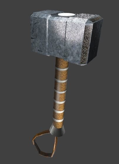 Mjolnir thor hammer Free low-poly 3D model_4