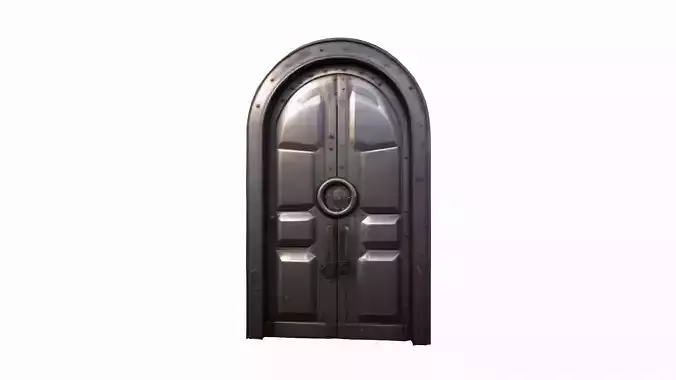 3d Model Office Building Security Access Metal Door