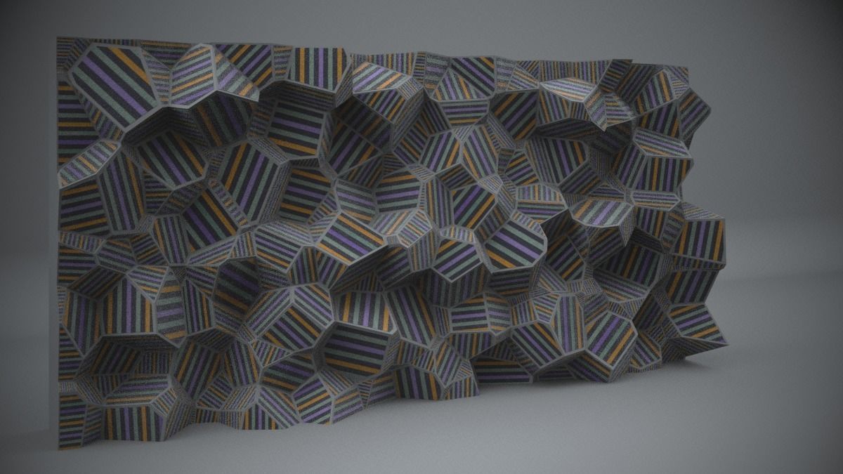 Parametric Wall Low-poly 3D model_1