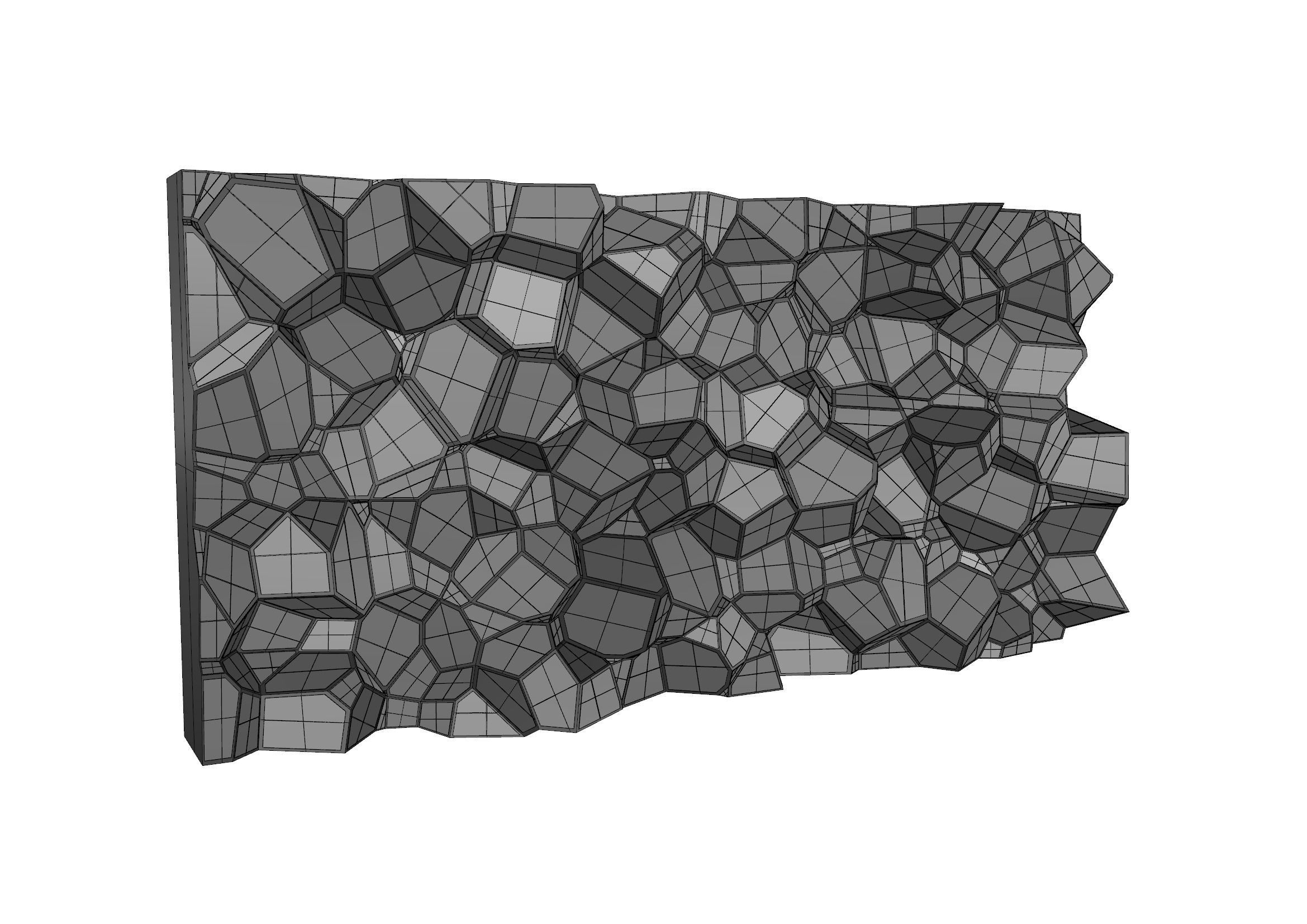 Parametric Wall Low-poly 3D model_3