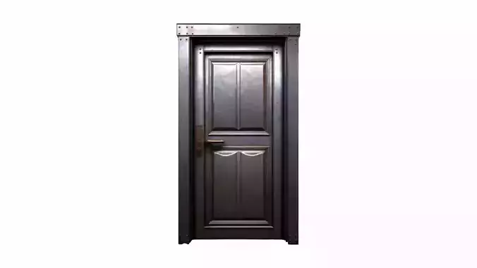 3d Model Office Building Security Access Metal Door
