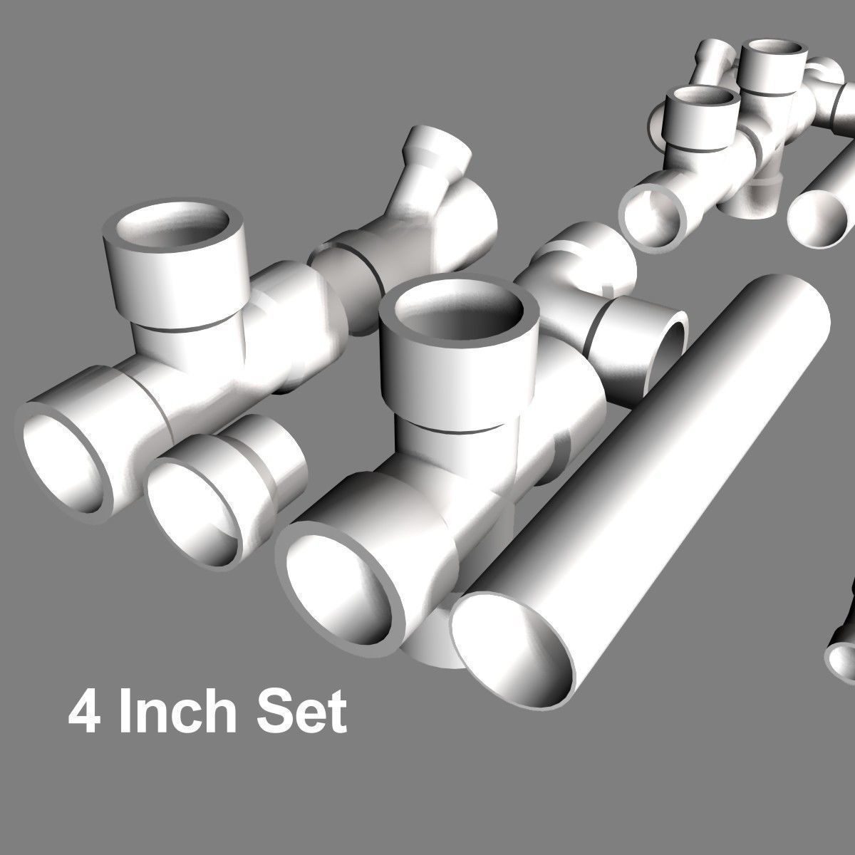 PVC Pipe Collection 3D model_4