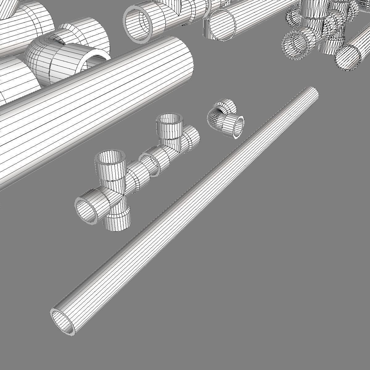 PVC Pipe Collection 3D model_7