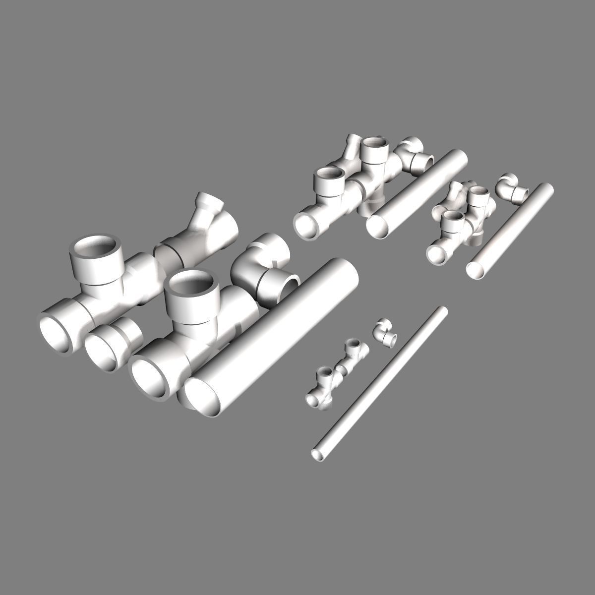 PVC Pipe Collection 3D model_5