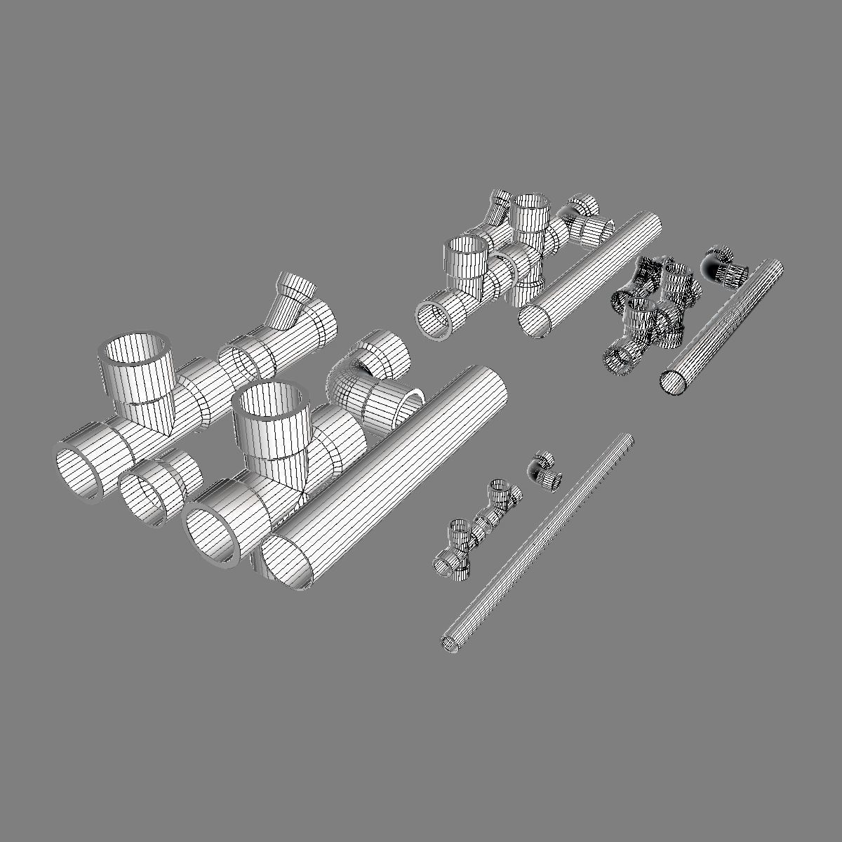 PVC Pipe Collection 3D model_6