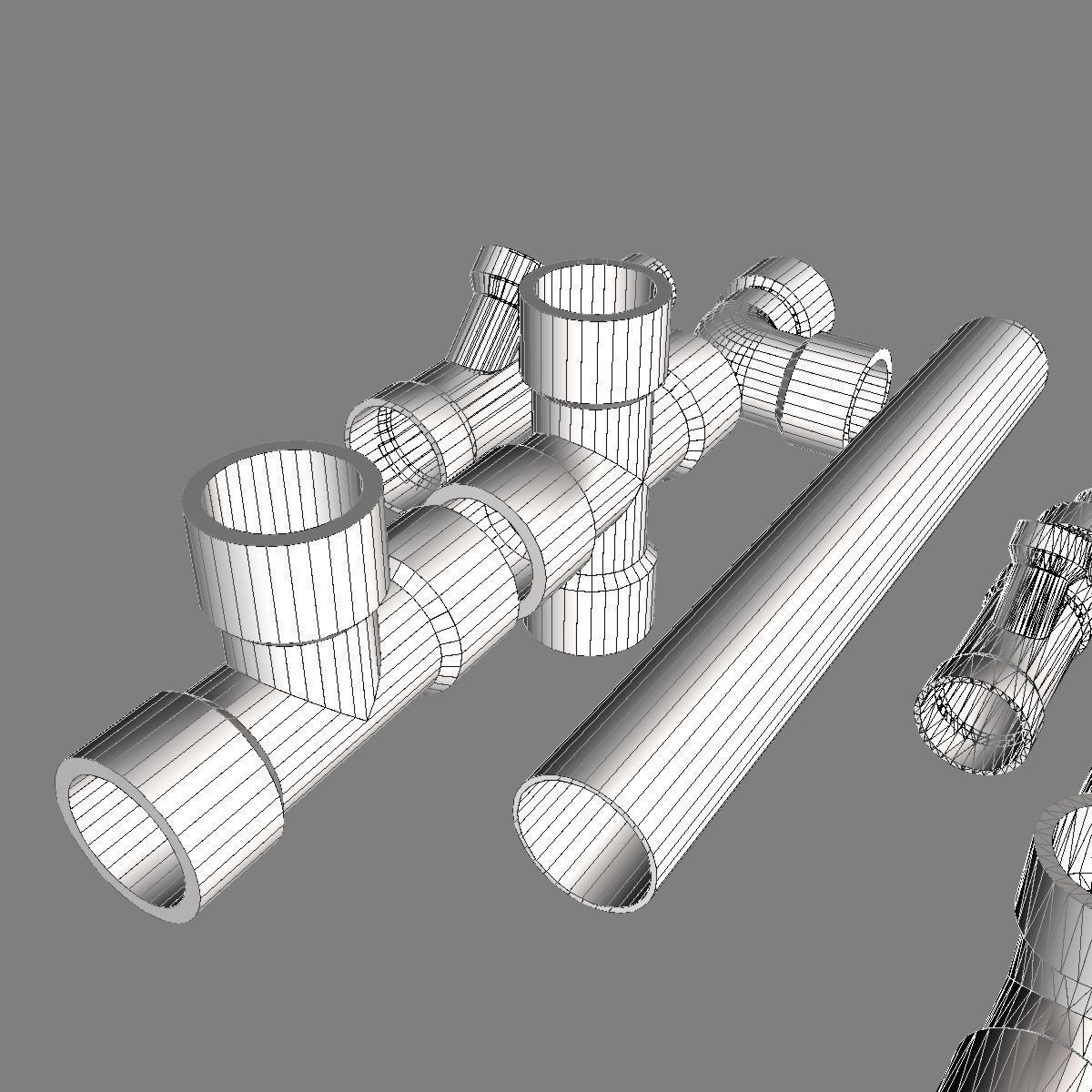 PVC Pipe Collection 3D model_10