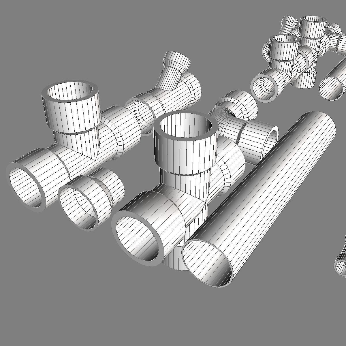 PVC Pipe Collection 3D model_9