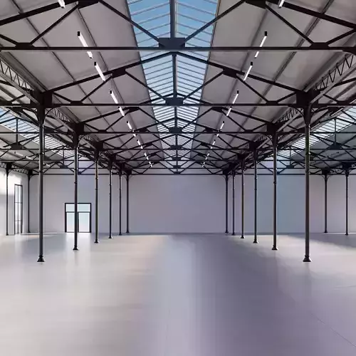 Industrial buildin with interior 1 3D model