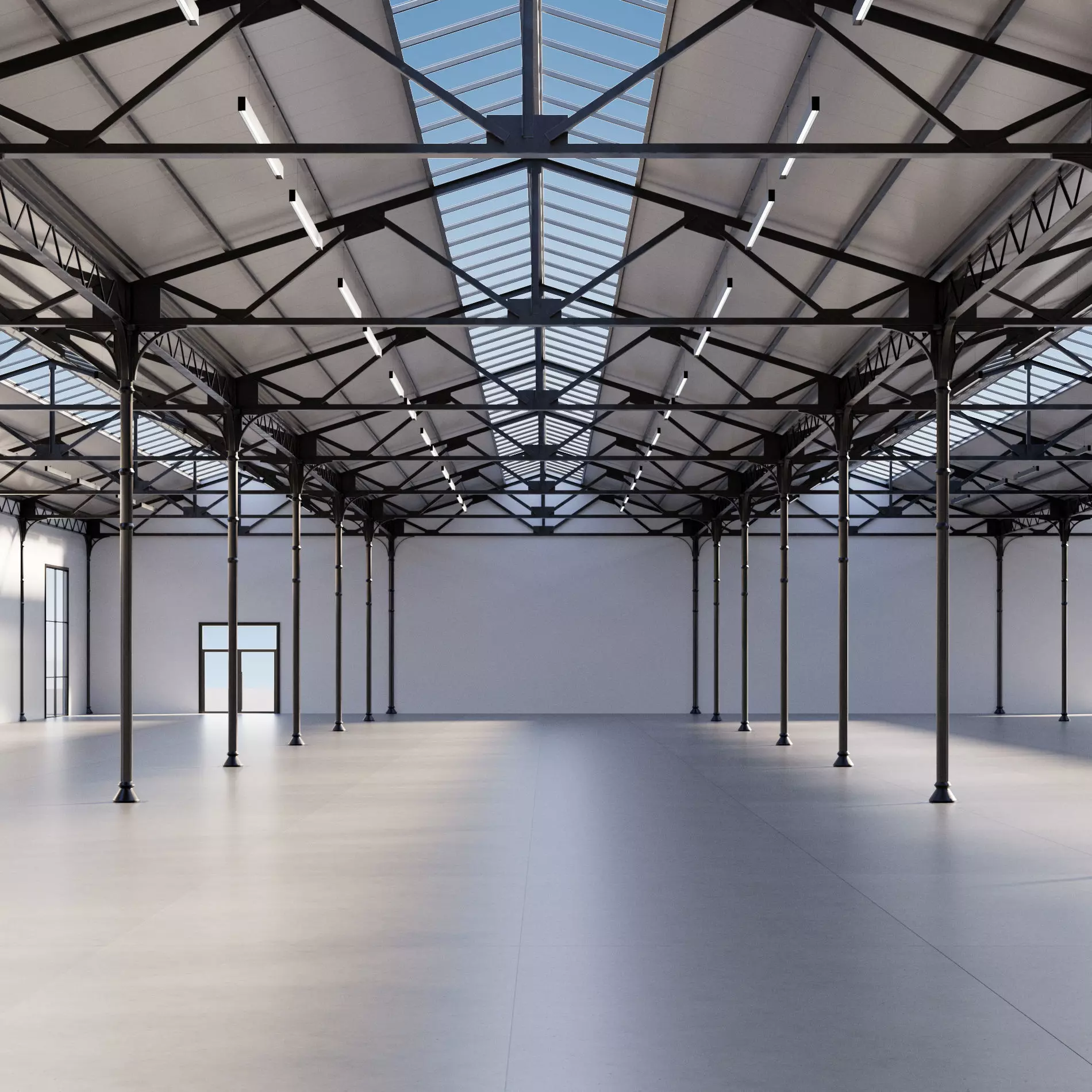 Steel Warehouse Hangar and Factory Facility Exterior 3D model