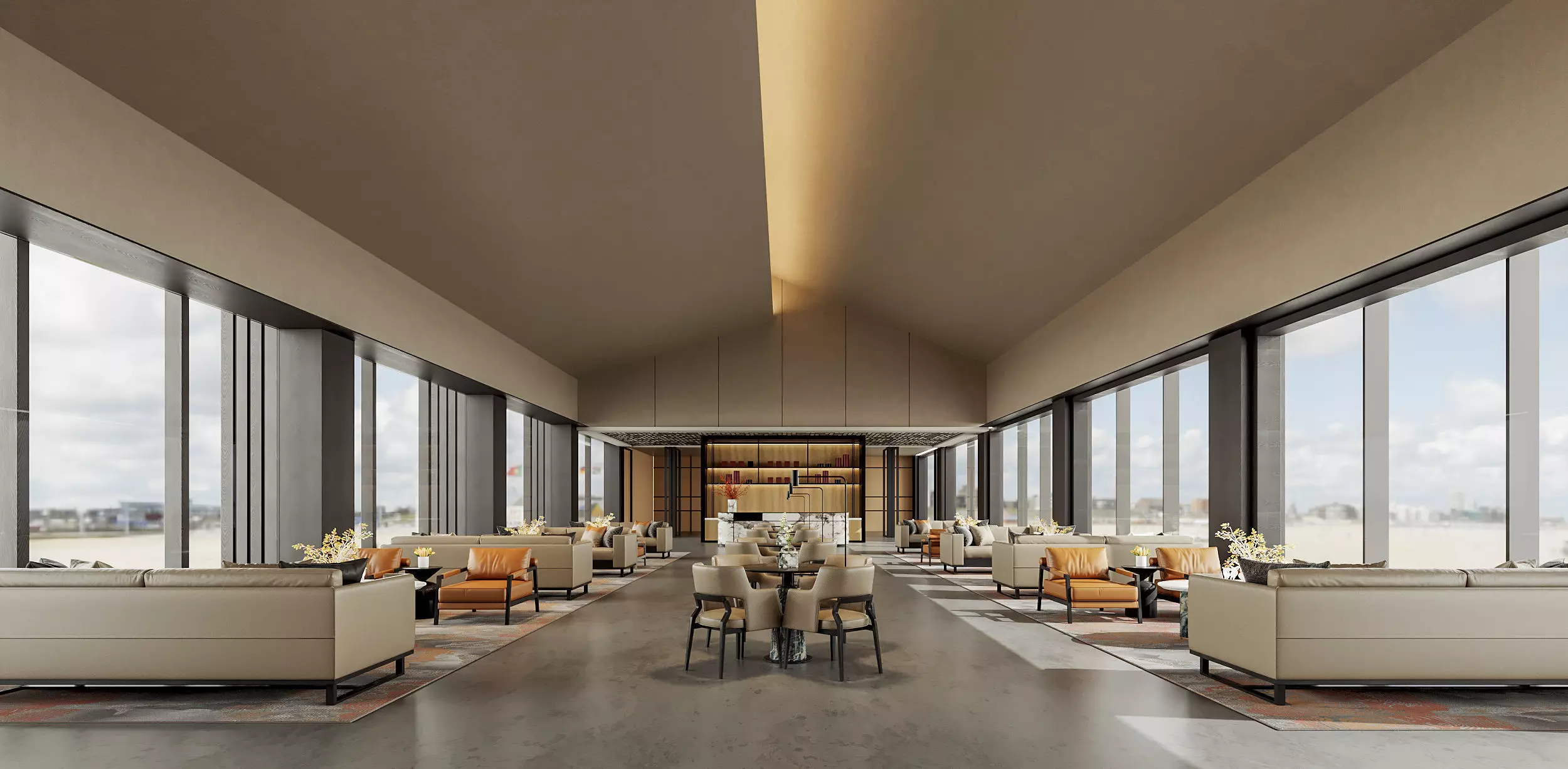 restaurant cafe interior 3D model_0