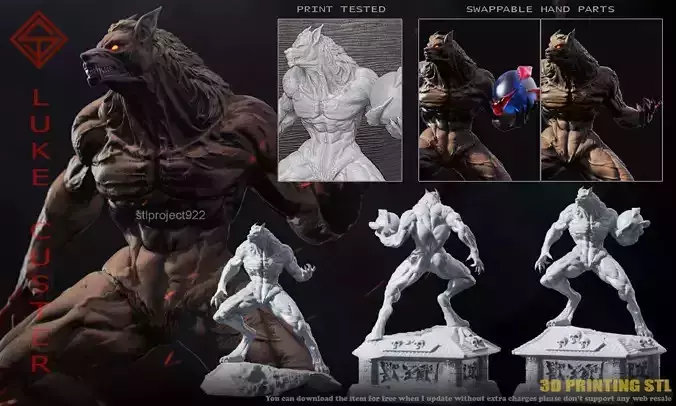 Werewolf 3D print model
