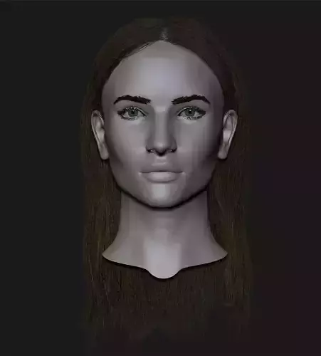 Realistic head cute blonde girl