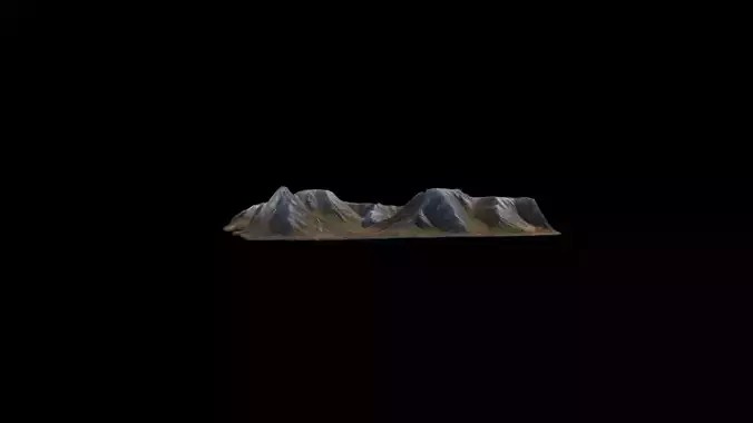 3d Model Mountain Range Barrier 