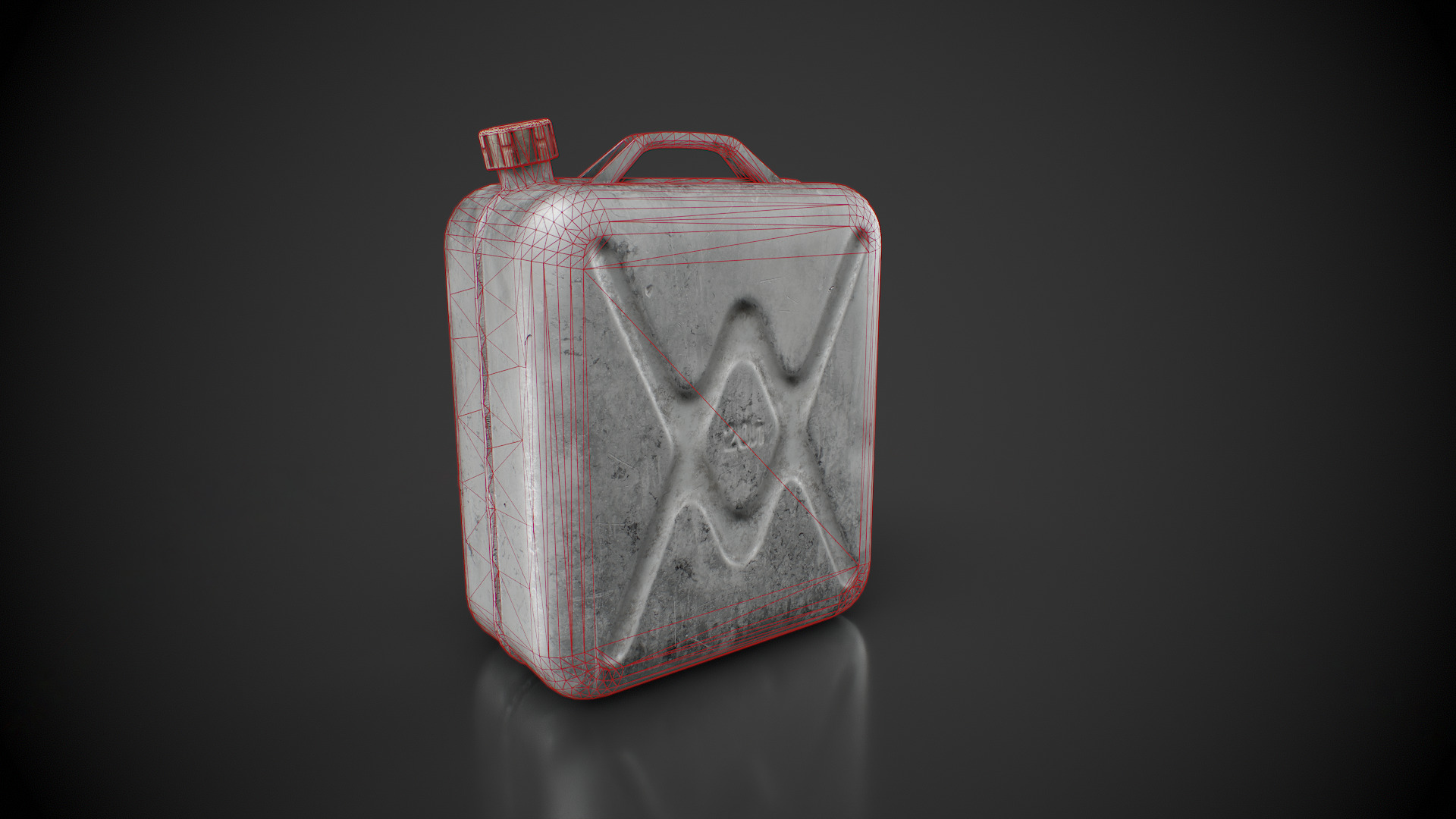 Old aluminum jerrycan Low-poly 3D model_3