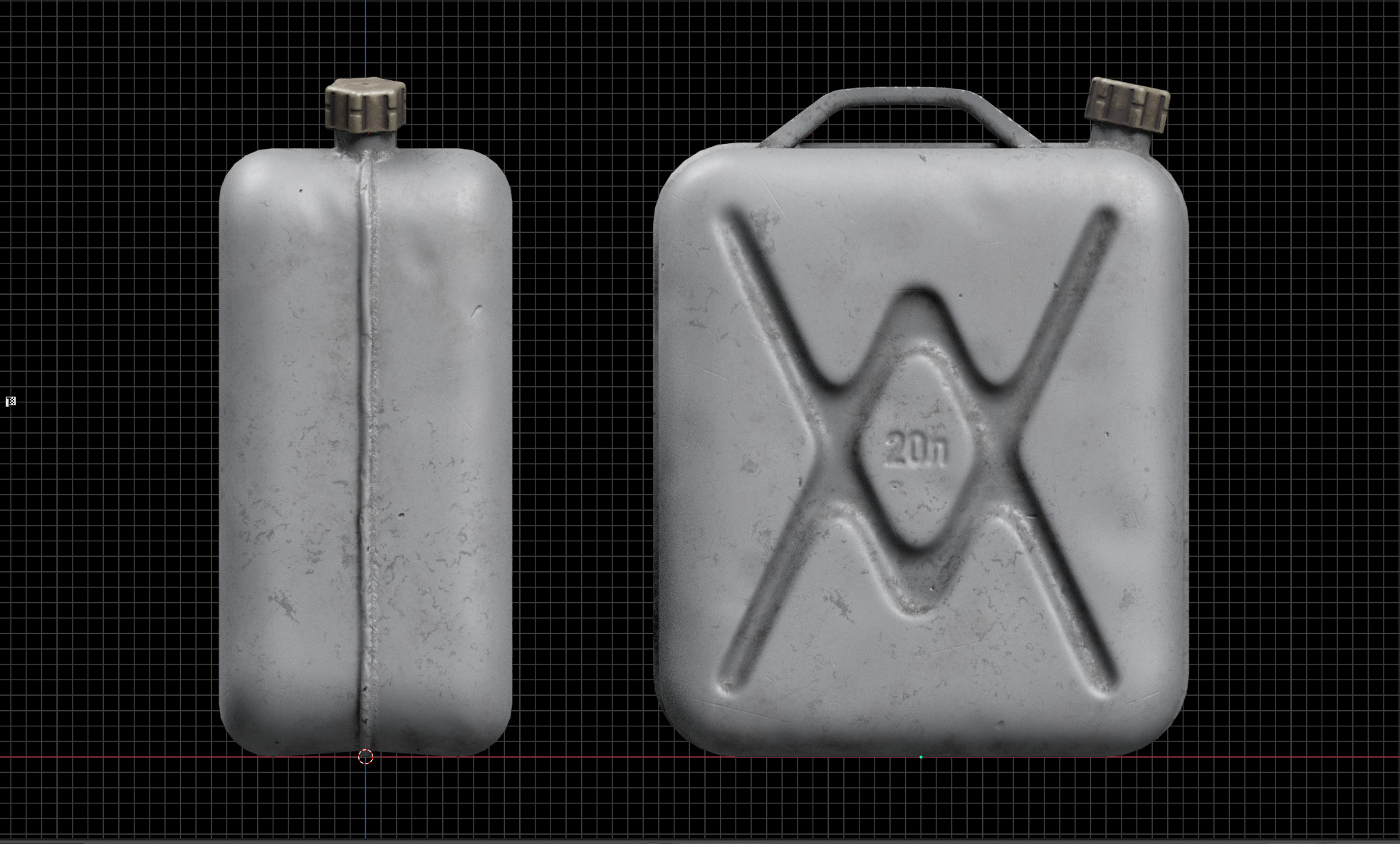 Old aluminum jerrycan Low-poly 3D model_6