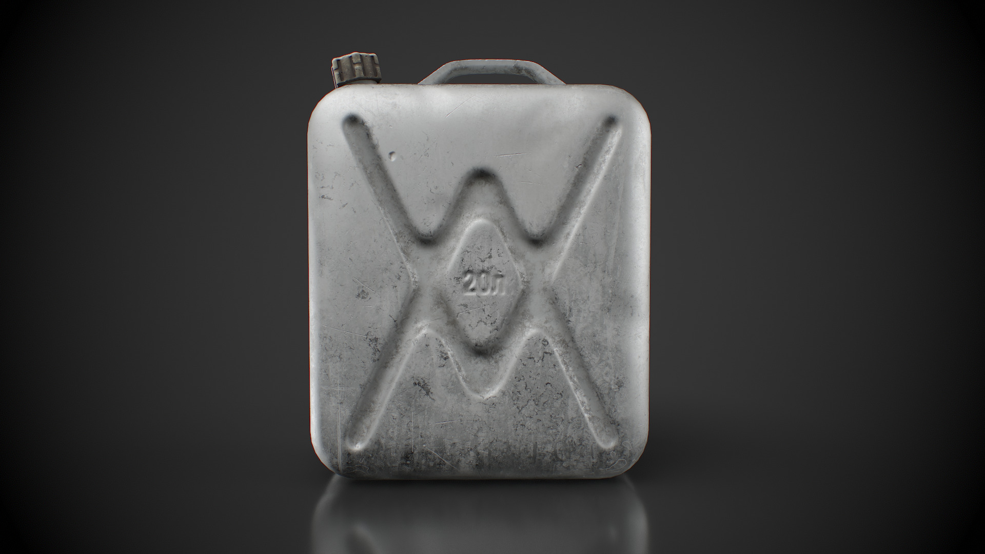 Old aluminum jerrycan Low-poly 3D model_4