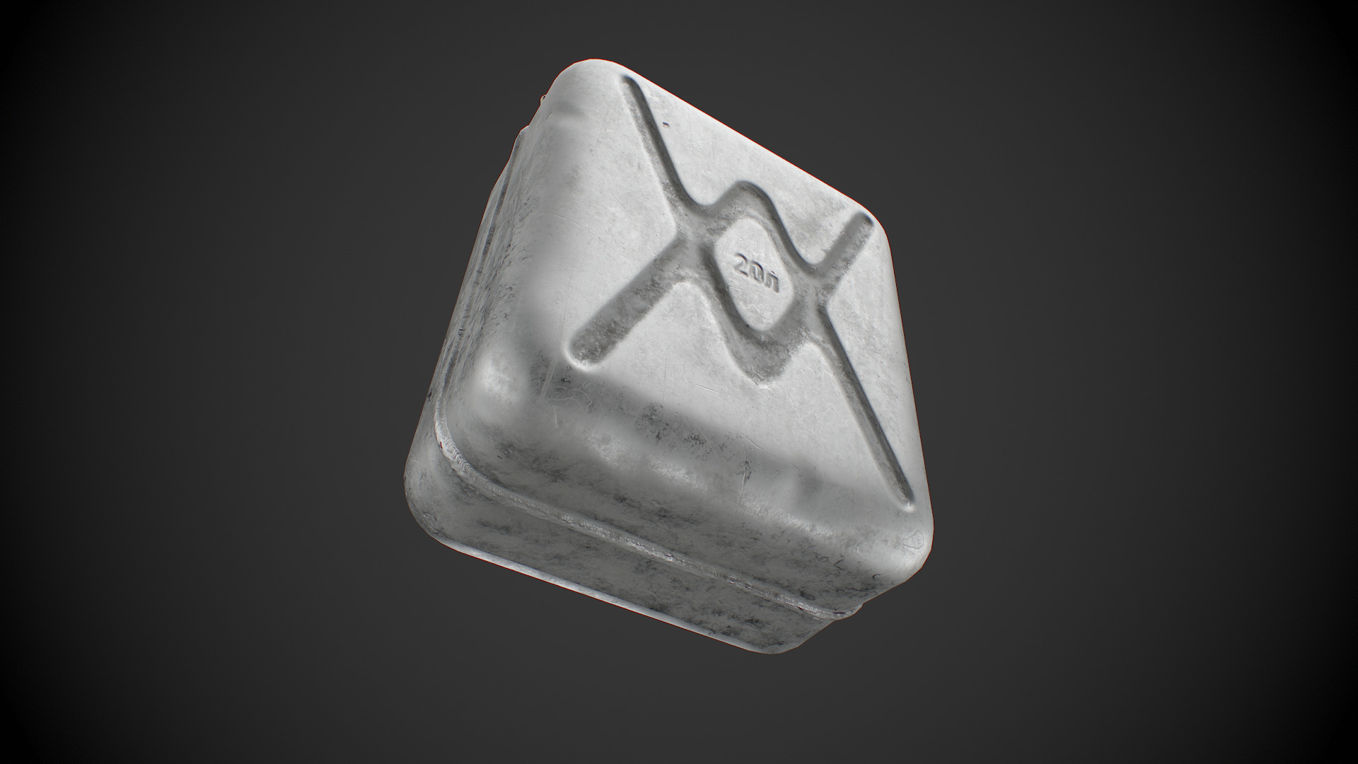 Old aluminum jerrycan Low-poly 3D model_14
