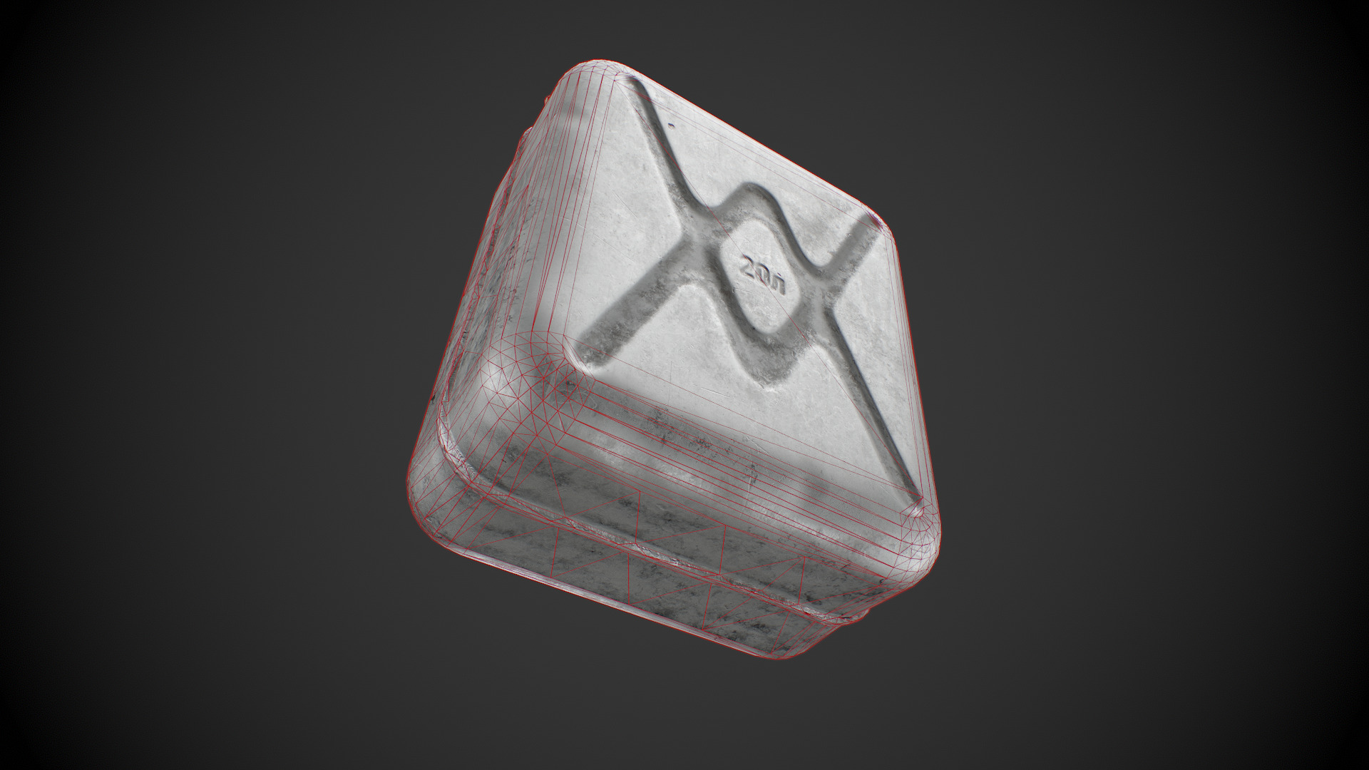 Old aluminum jerrycan Low-poly 3D model_15