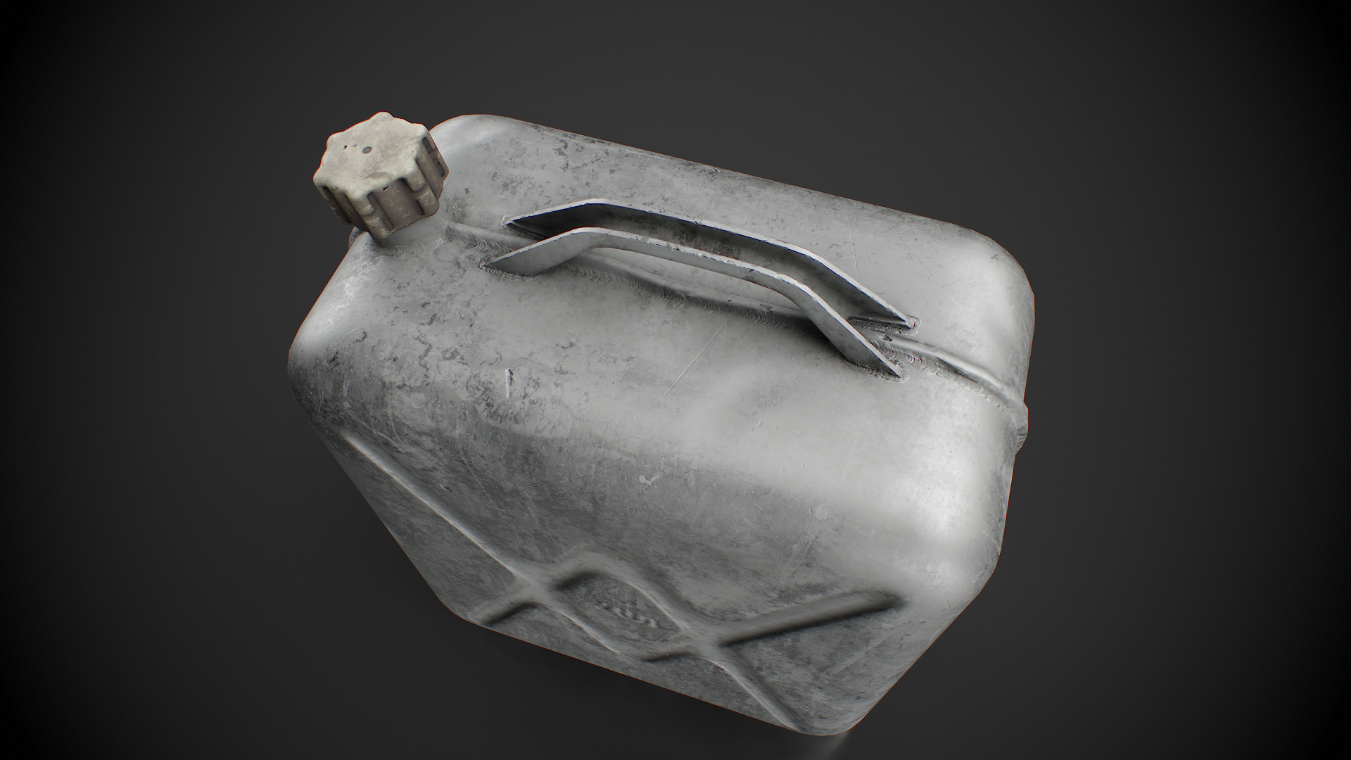 Old aluminum jerrycan Low-poly 3D model_10