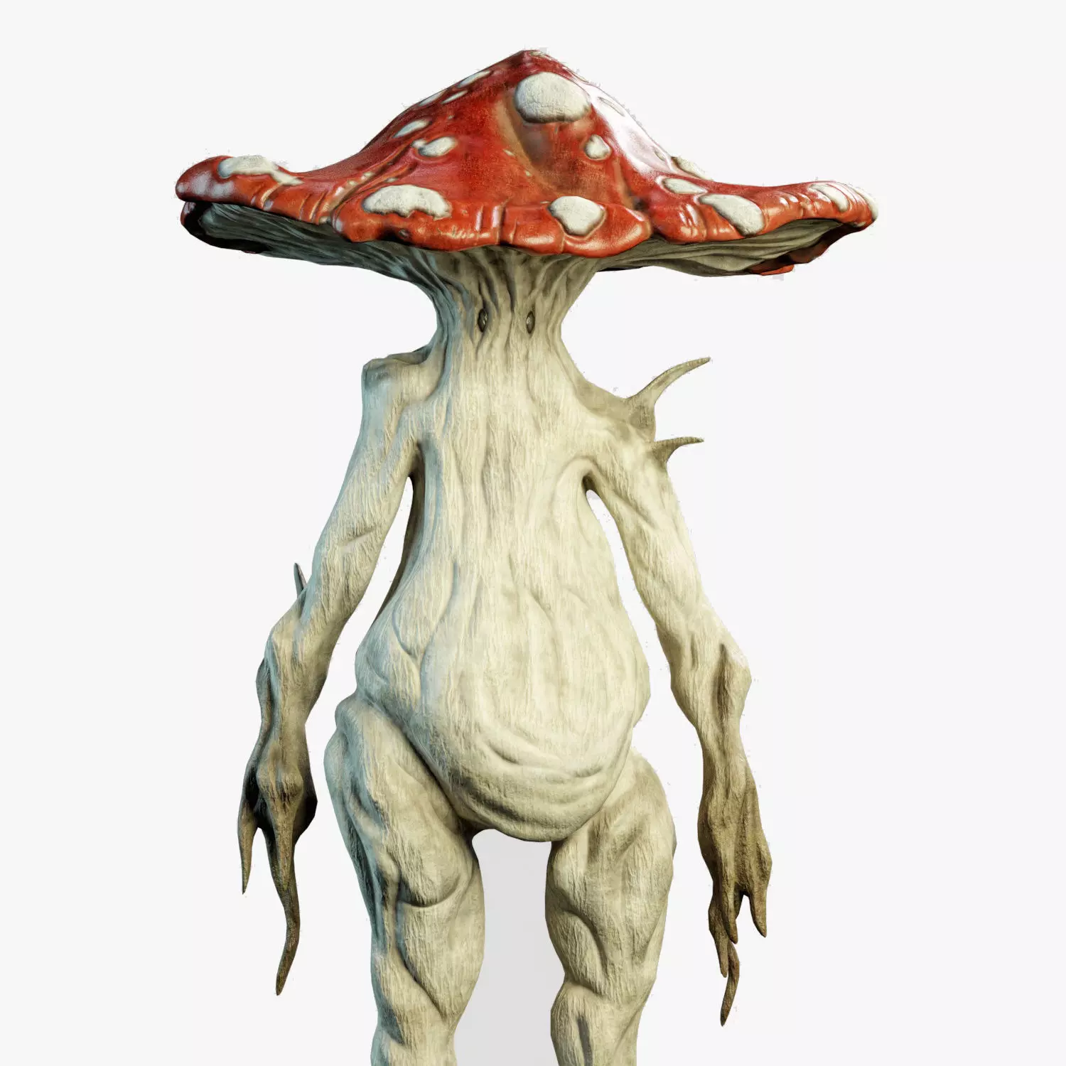 Humanoid mushroom PBR Low-poly 3D model_0