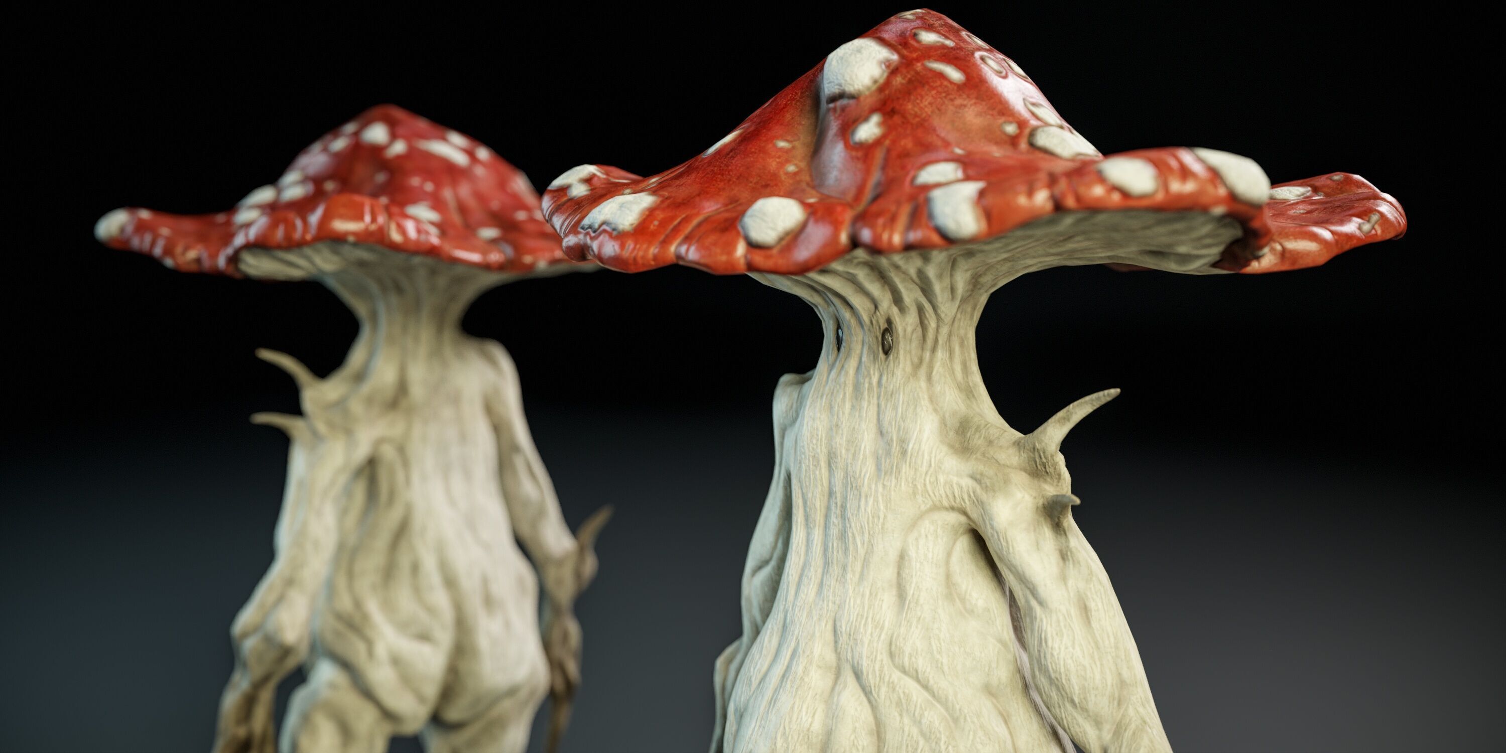 Humanoid mushroom PBR Low-poly 3D model_6