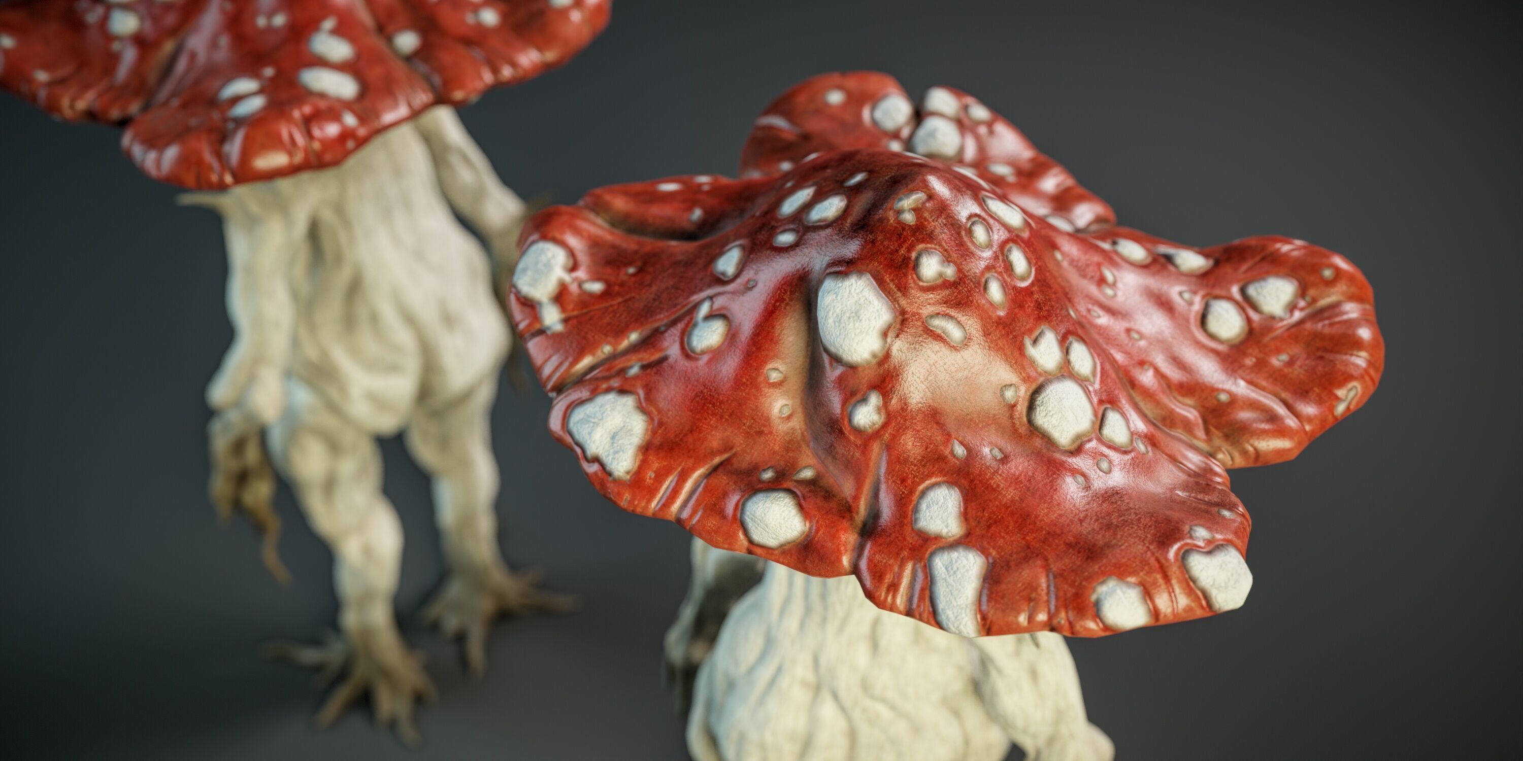 Humanoid mushroom PBR Low-poly 3D model_7