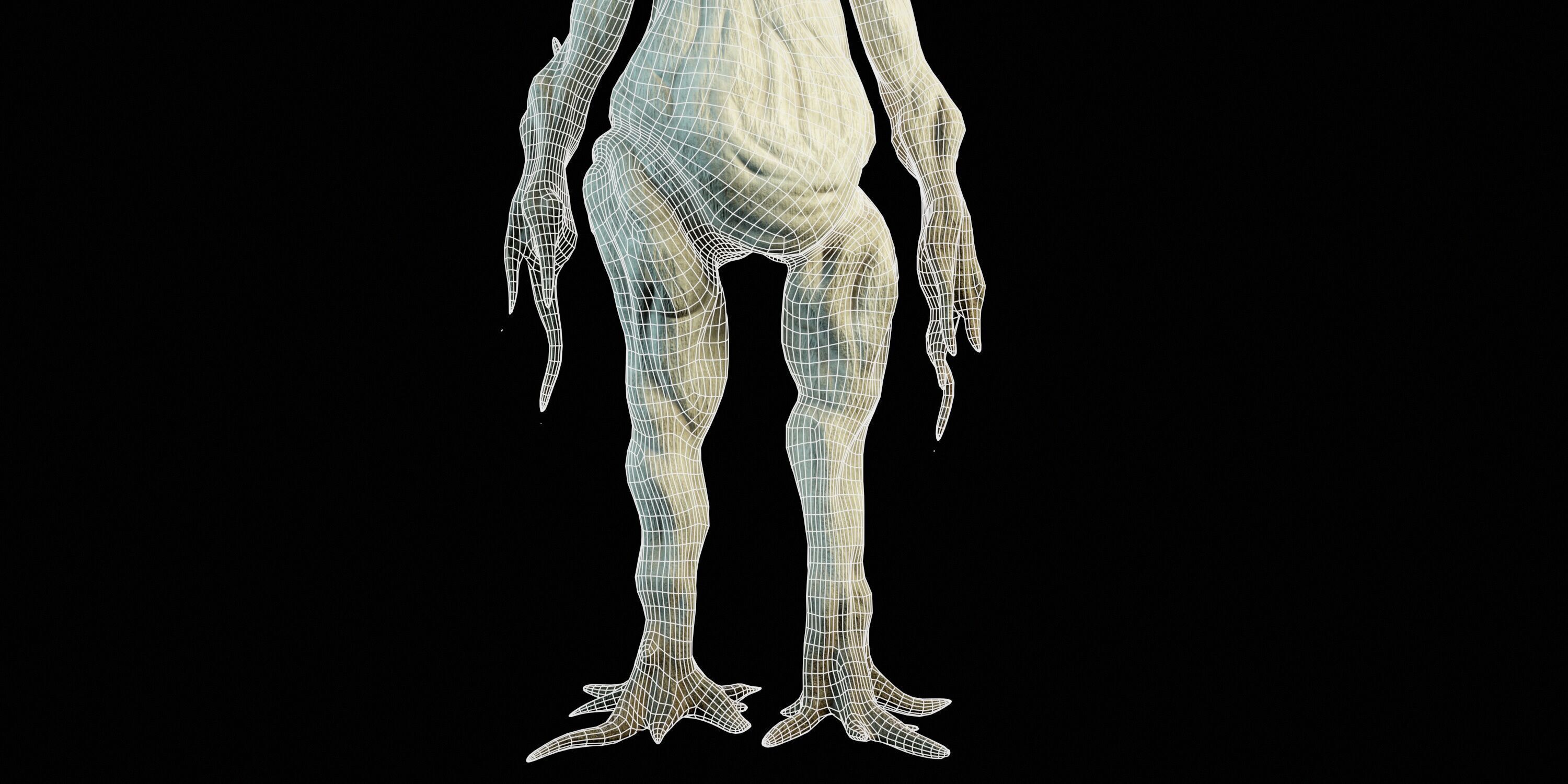 Humanoid mushroom PBR Low-poly 3D model_9