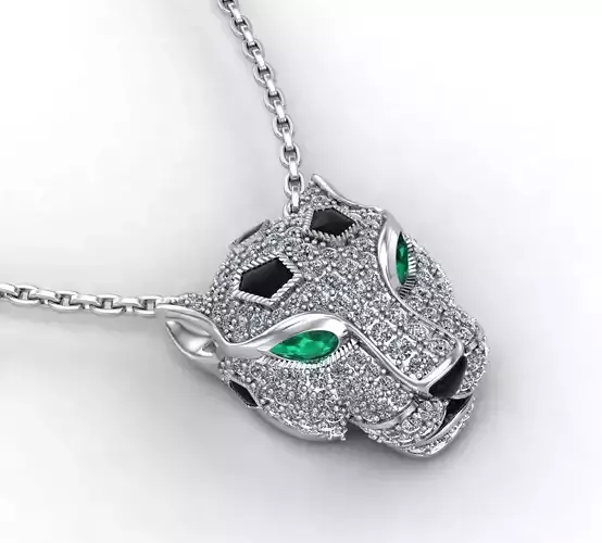 Panther head full diamonds pendant