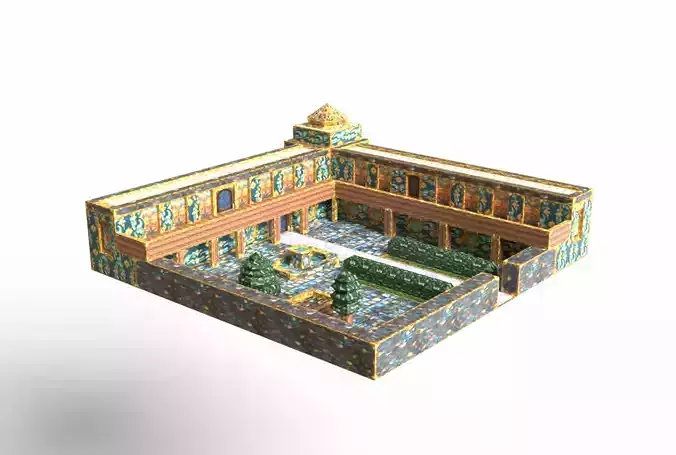 Fantasy Mansion with Garden and Courtyard