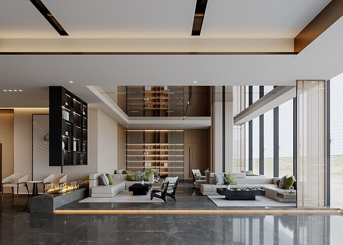 hotel lobby 3D model