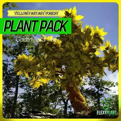 Yellow Fantasy Forest - 6 Golden Spiral Tree Plant