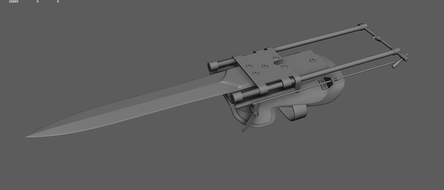 SAW Gauntlet Weapon  3D model_9