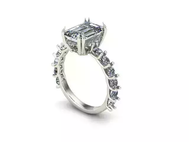 Engagement Ring With Emerald Diamond