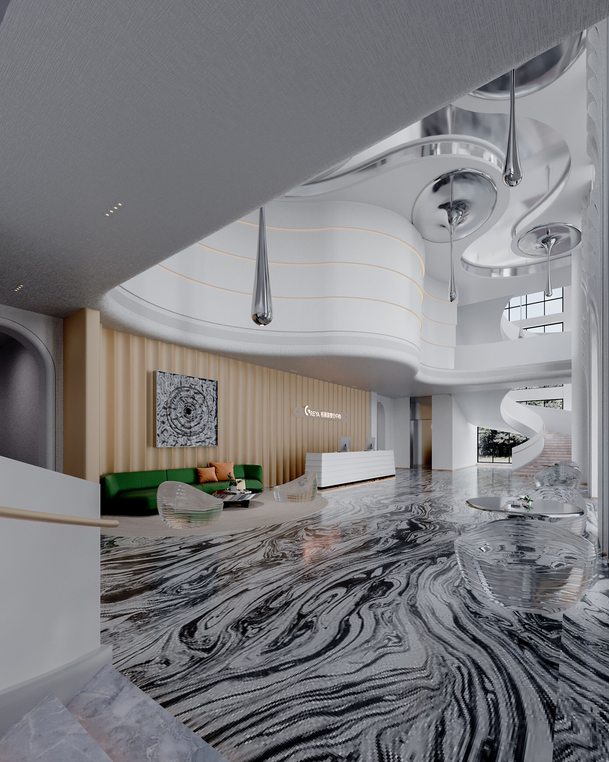hotel lobby 3D model_1