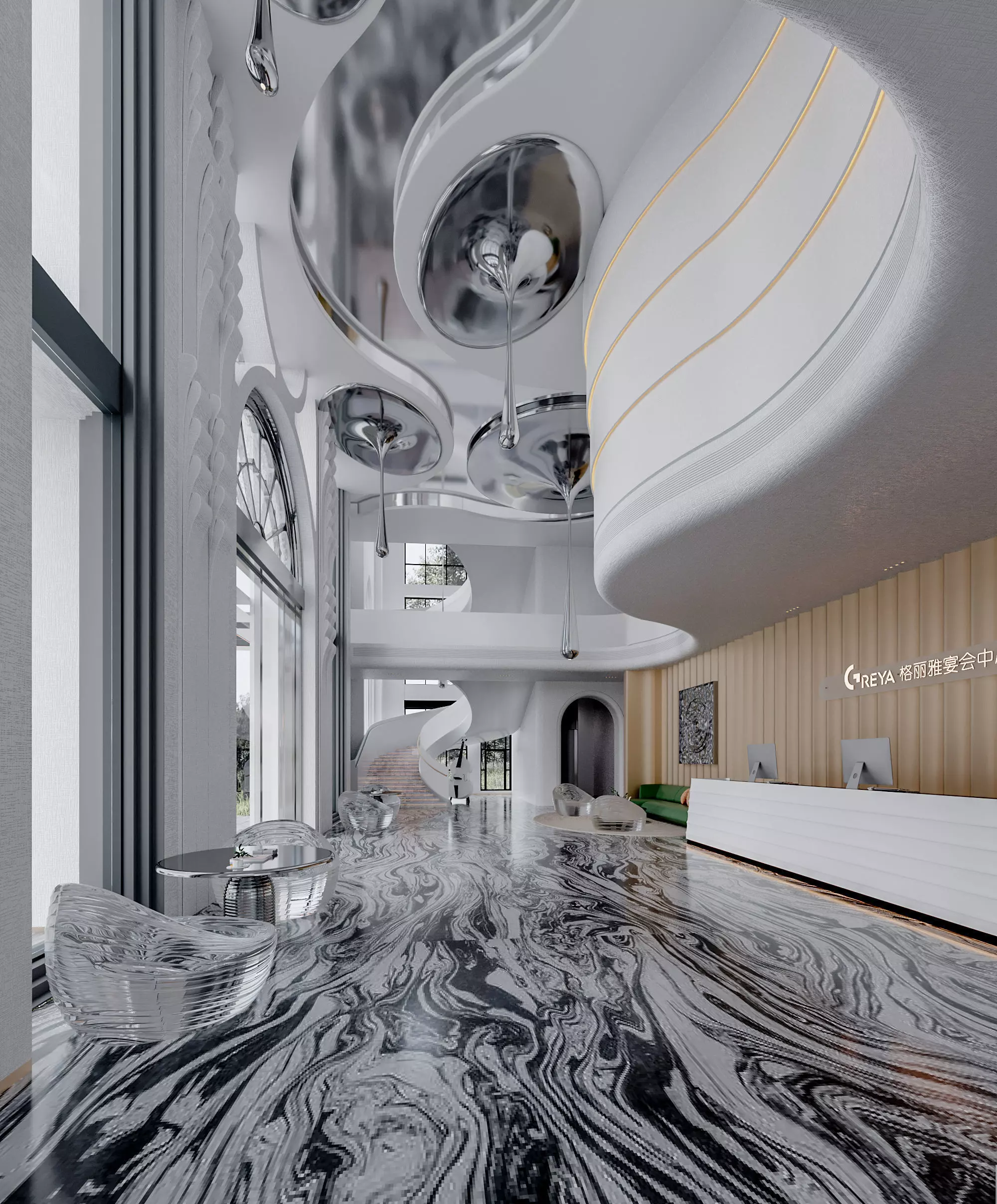 hotel lobby 3D model_0