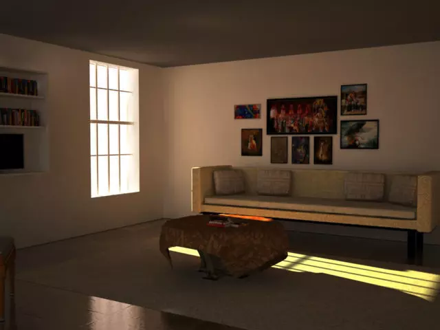 Interior living room with couch Free 3D model_0