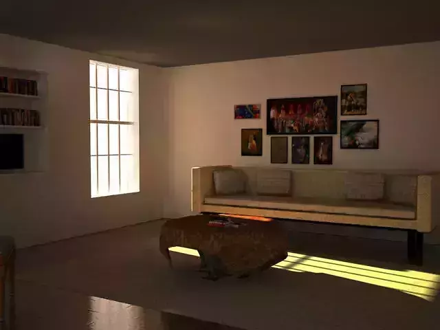 Interior living room with couch Free 3D model