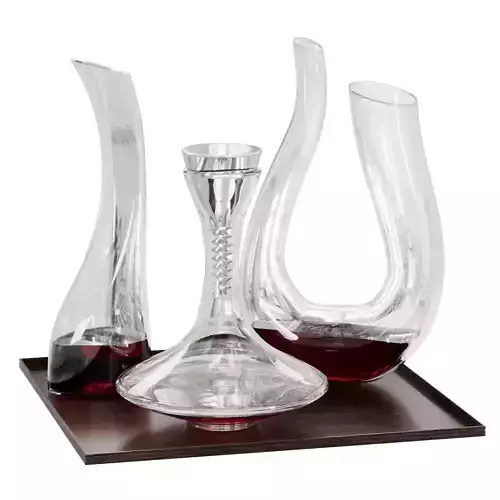 Set of Crystal Glass Wine Decanters