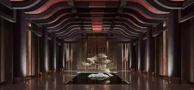 Chinese hotel lobby