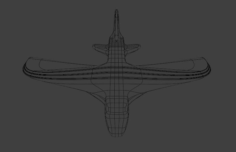 Futuristic Sci fi Red and Black Plane 3D Model for night Low-poly 3D model_59