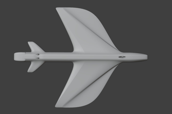 Futuristic Sci fi Red and Black Plane 3D Model for night Low-poly 3D model_28