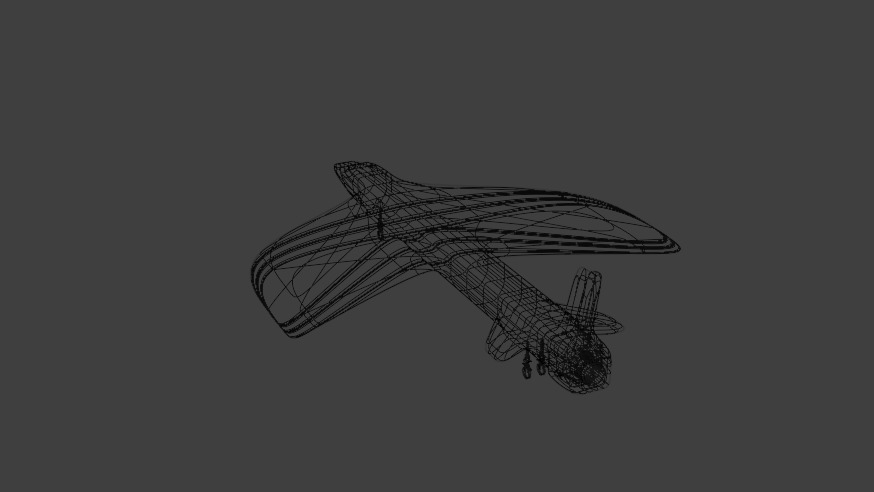 Futuristic Sci fi Red and Black Plane 3D Model for night Low-poly 3D model_11