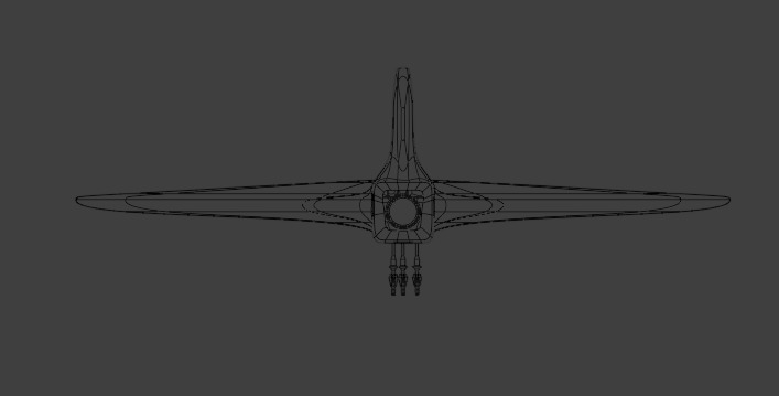 Futuristic Sci fi Red and Black Plane 3D Model for night Low-poly 3D model_62